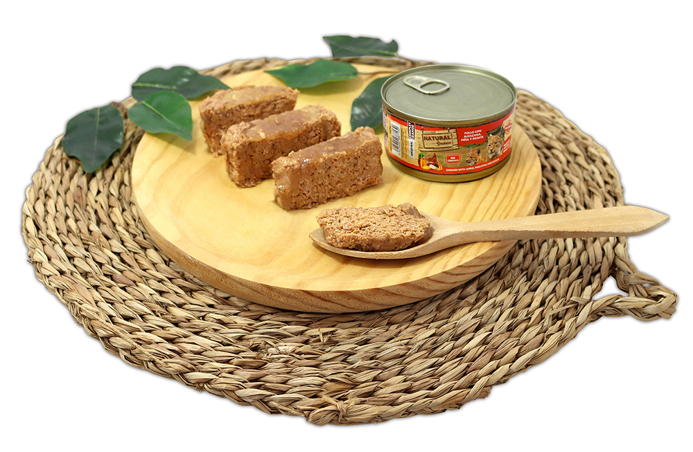 Natural Greatness Pollo con Manzana, Piña y Papaya para Adulto y Gatito 185g