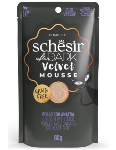 Schesir Cat Dark Sobre Mousse pollo+pato 80gr.