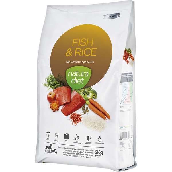 Natura Diet Pienso de Pescado y Arroz para Perros