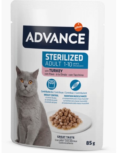 Sterilized pavo sobres 85 gr. / Advance