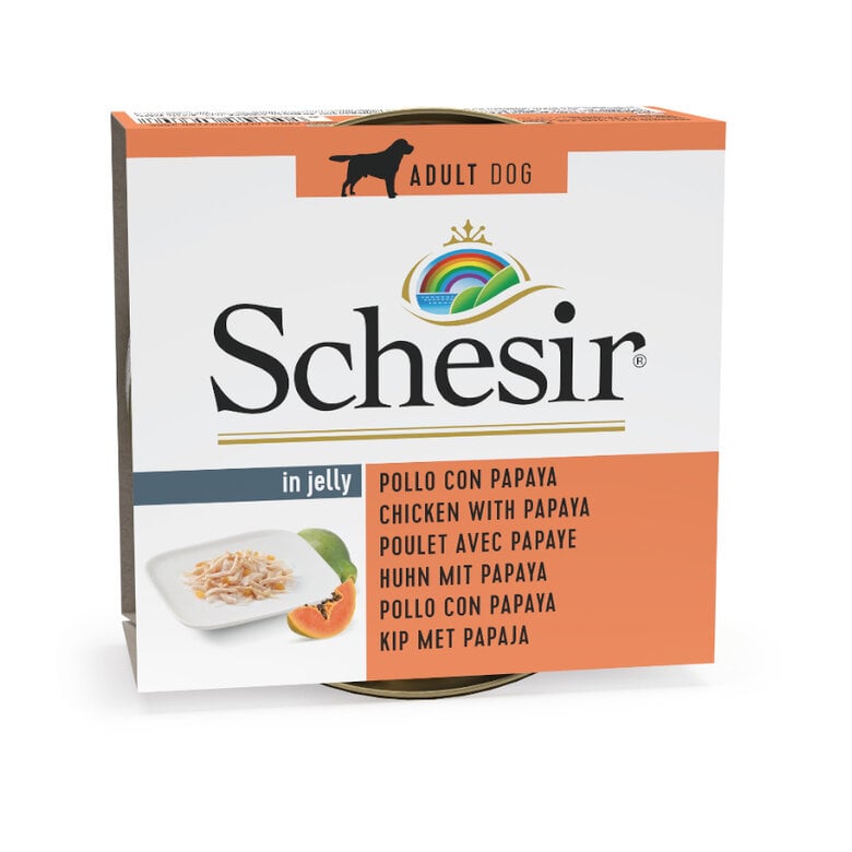 Schesir Dog lata filete pollo con papaya 150gr