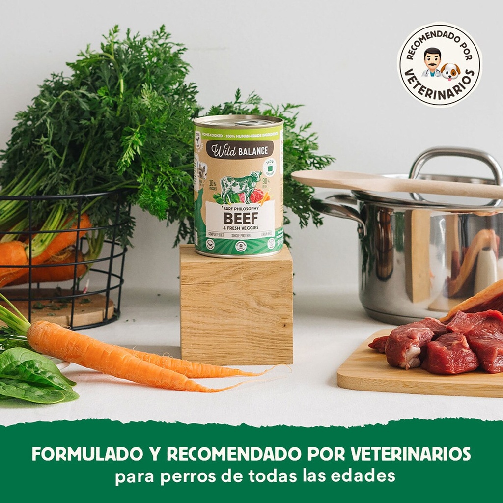 Wild Balance BARF cocinado ternera y verduras 400g