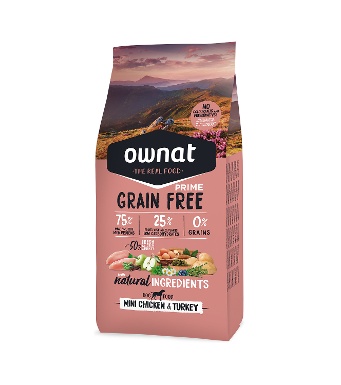 Ownat Grain Free prime mini adult pollo y pavo