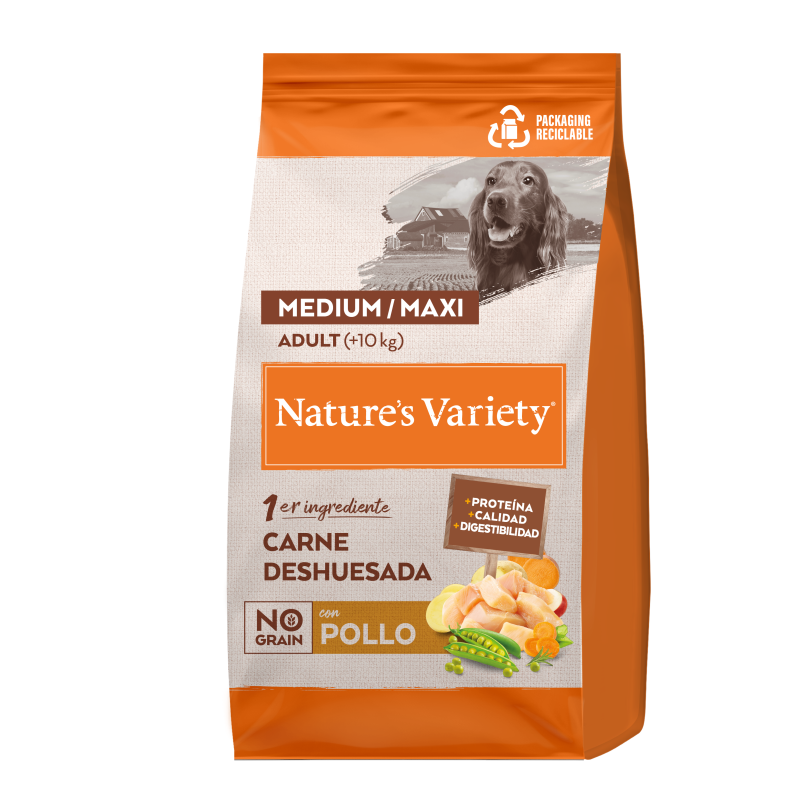 Nature's Variety Pollo No Grain para Perros Medium/maxi