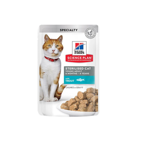 Bocaditos en salsa de trucha gato sterilized 85g. / Hill's feline