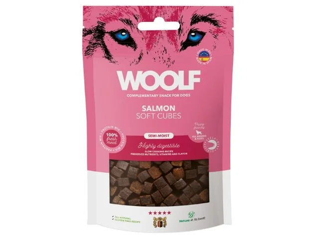 Woolf dados de salmón semi-húmedos 100gr