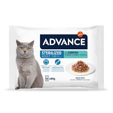Advance Pack Sterilized Adult de Bacalao para Gatos 4x85 gr.