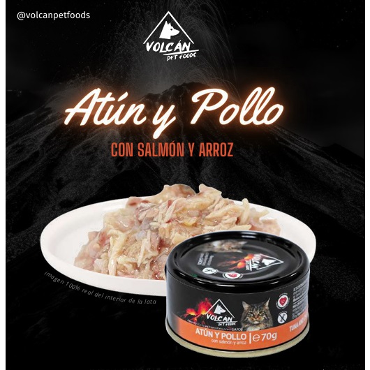 Volcan atun, pollo, salmón y papaya 70g