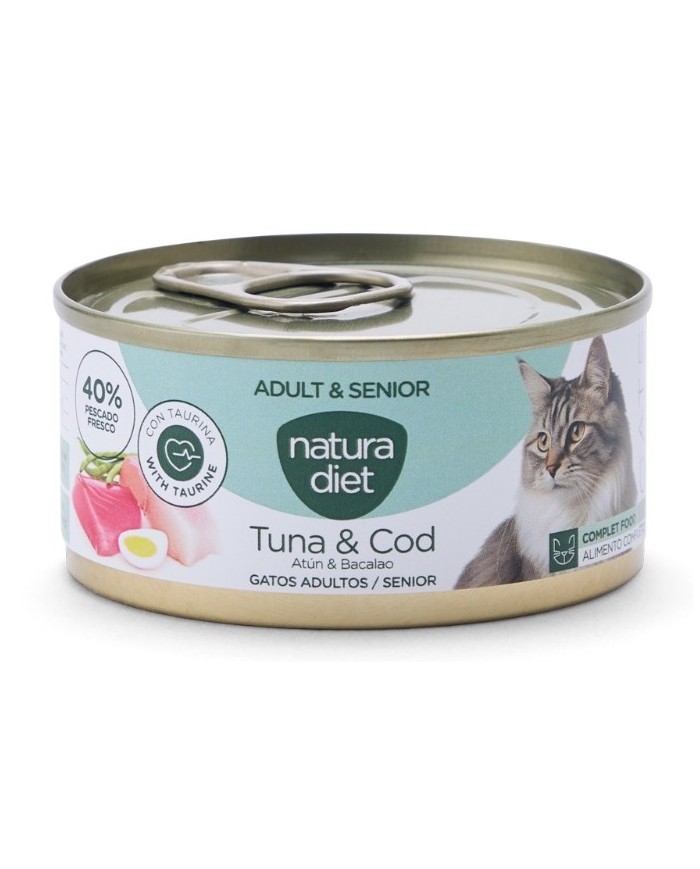 Natura Diet Atún y Bacalao para Gatos Adultsos / Senior 85gr