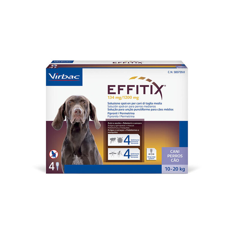 Virbac EFFITIX 24 Pipetas M 10-20 KG