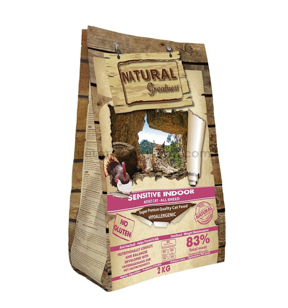 Natural Greatness Pienso Sensitive Indoor para Gatos