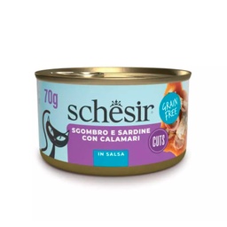 Schesir cat grill lata filete caballa, sardina y calamar 70g