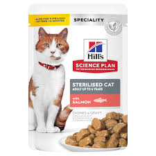 Bocaditos en salsa de salmon gato sterilized 85g. / Hill's feline   