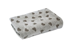 Manta Corazones Marron 100x70cm