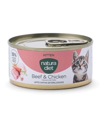 Natura Diet Vacuno y Pollo para Gatitos / Kitten 85gr