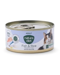 Natura Diet Pescado y Arroz para Gatos Adultos 85gr