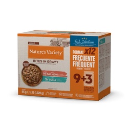 Nature's Variety Bocaditos en Salsa Salmon y Atún 85gx12