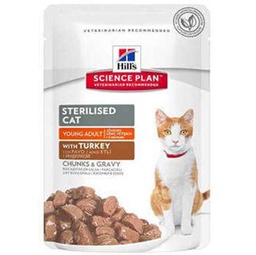 Bocaditos en salsa de pavo gato sterilized 85g. / Hill's feline